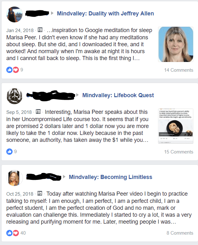 facebook reviews on marisa peer's hypnotherapy quest