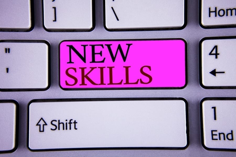 Learn new skills button on computer