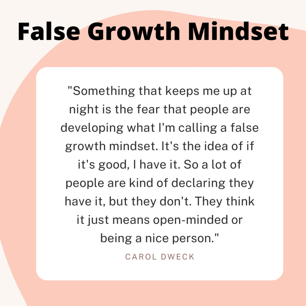 false growth mindset