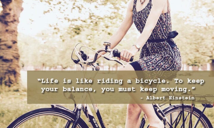 moving on quote bicycle