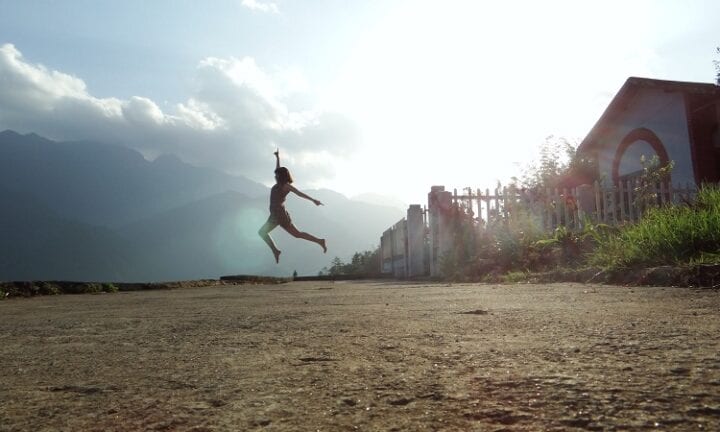 jumping happy girl