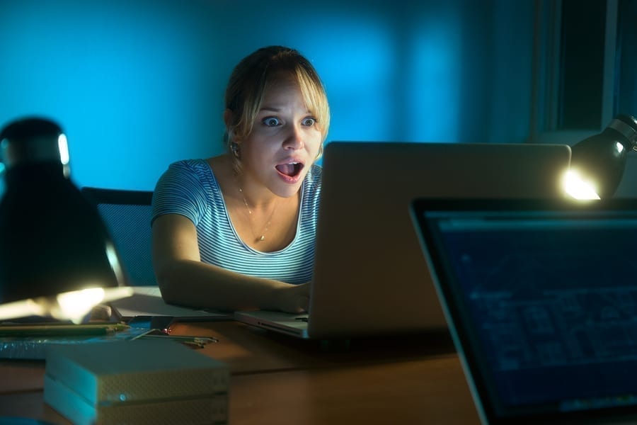 Woman surprised at what she sees on social media