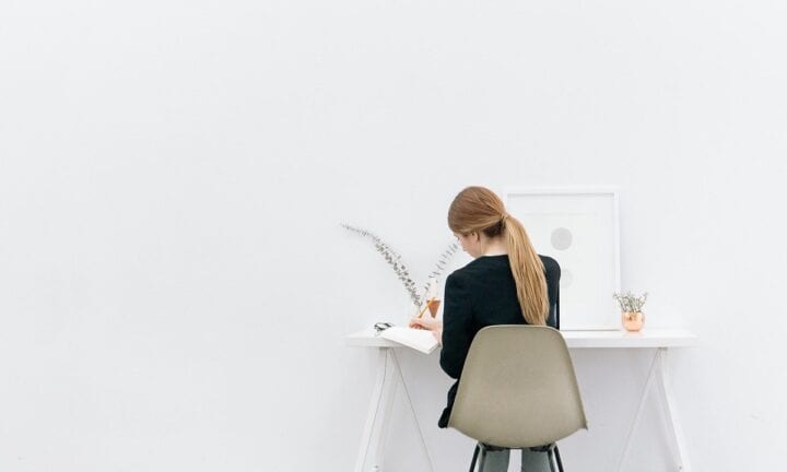 Girl at stress-free work