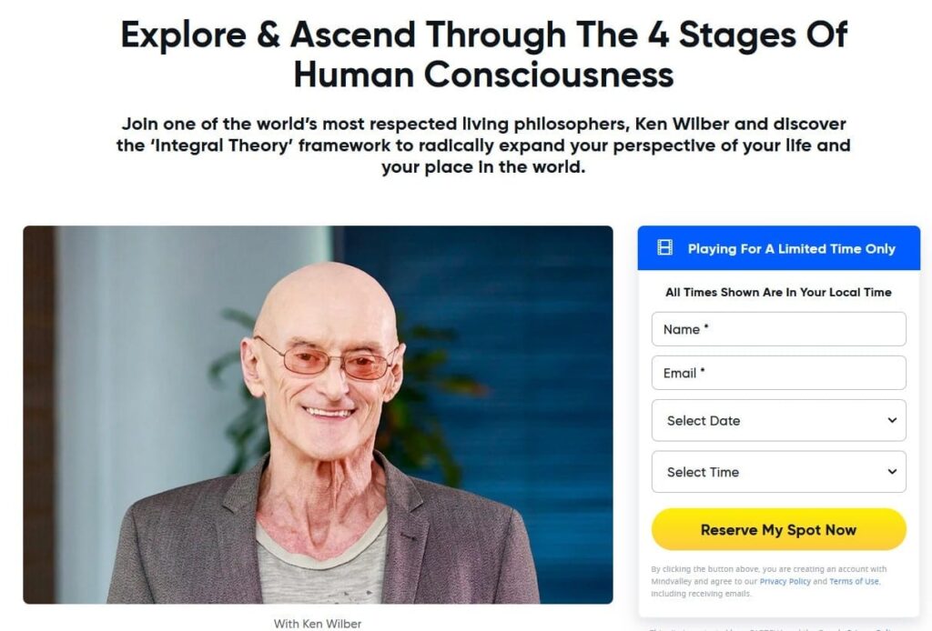 Free Mindvalley Masaterclass With Ken Wilber