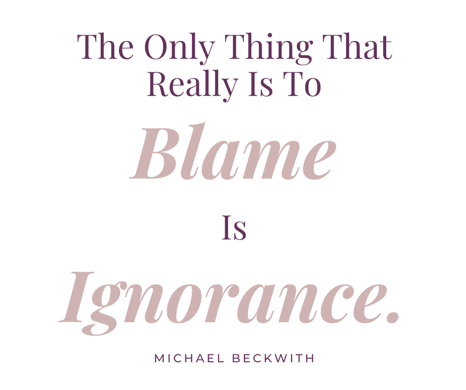 The Only Thing That Really Is To Blame Is Ignorance quote by Michael Beckwith 