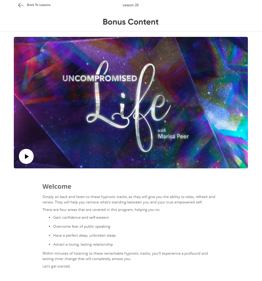 Bonus Content Uncompromised Life