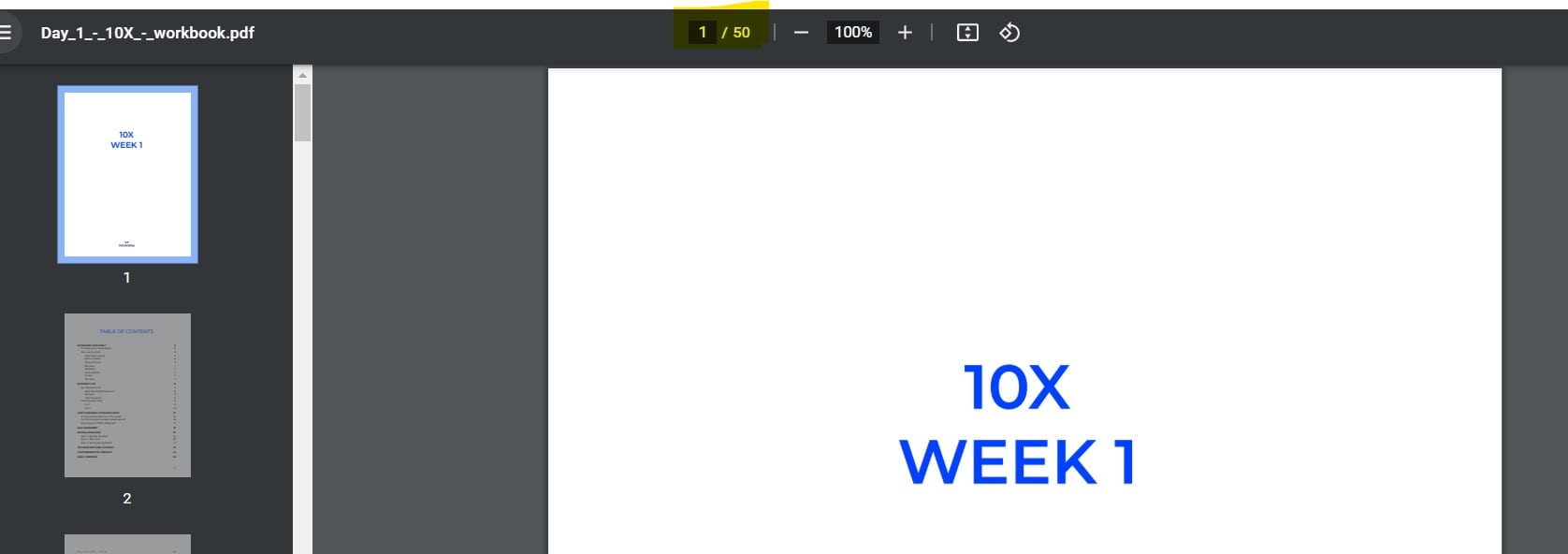 10x workbook week 1