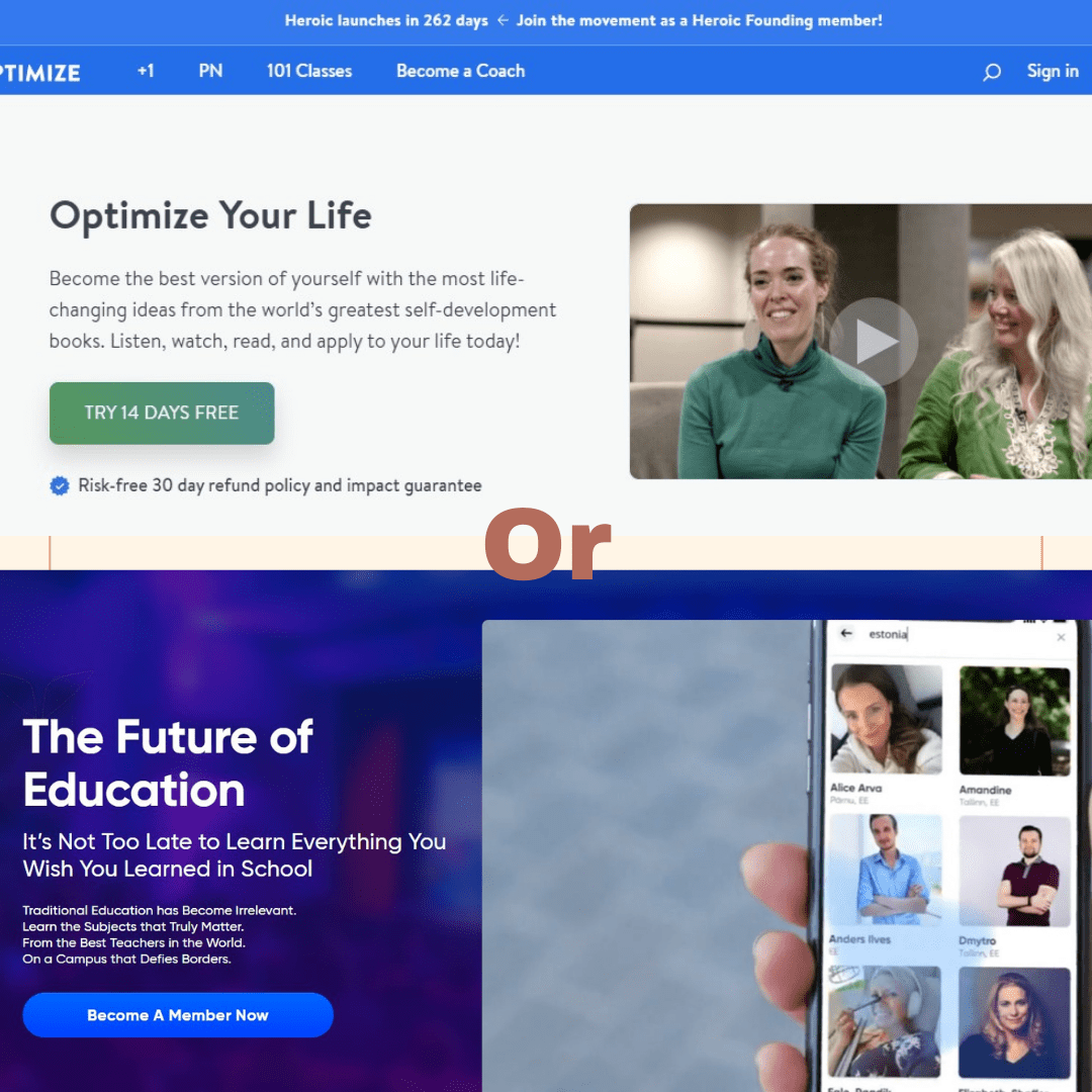 Optimize Compared With Mindvalley