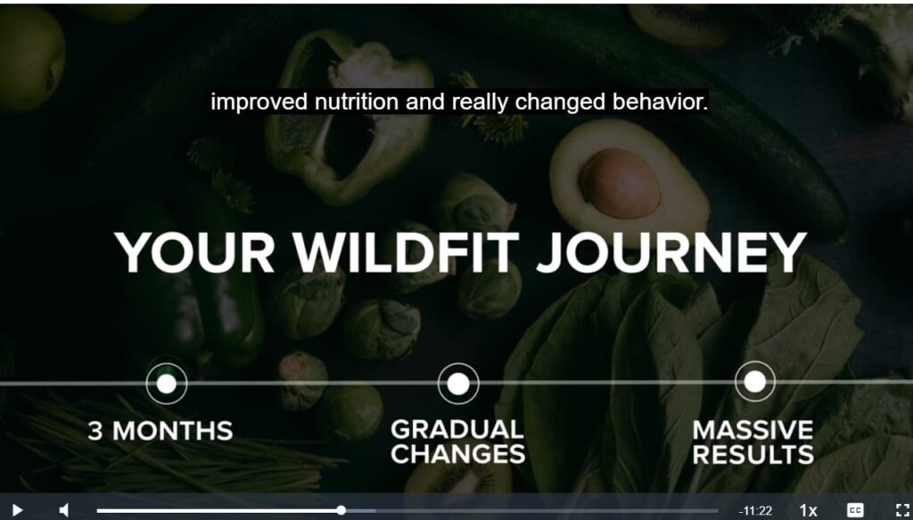 Wildfit journey screenshot